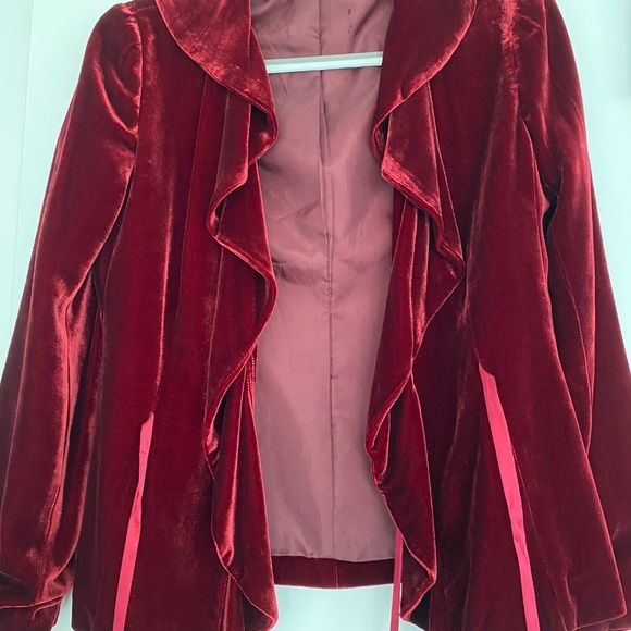 Vintage velvet long sleeve dressy jacket - Picture 3 of 9